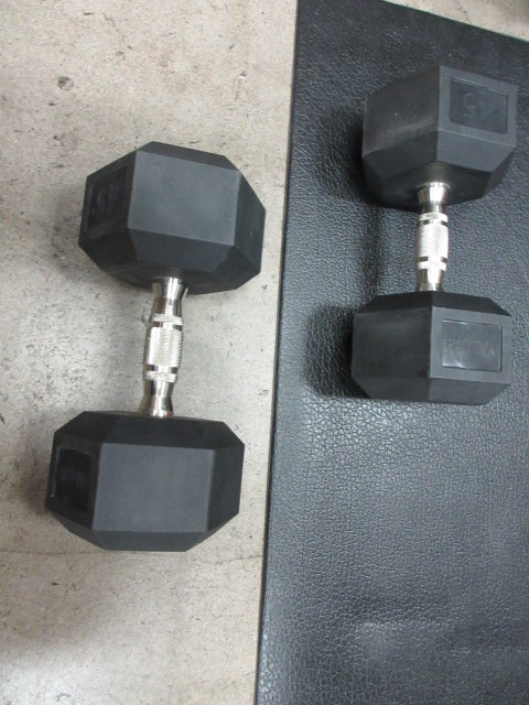 Load image into Gallery viewer, Used Hampton 45 LB Rubber Hex Dumbbell - Pair
