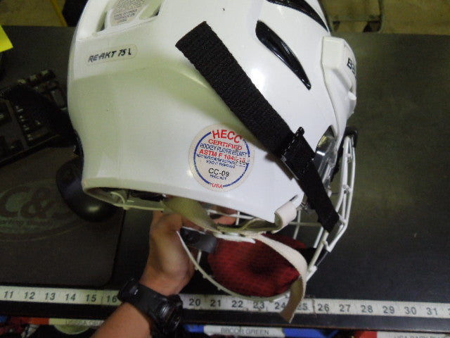 Load image into Gallery viewer, Used Bauer Re-Akt White Hockey Helmet Size Large w/ Mask
