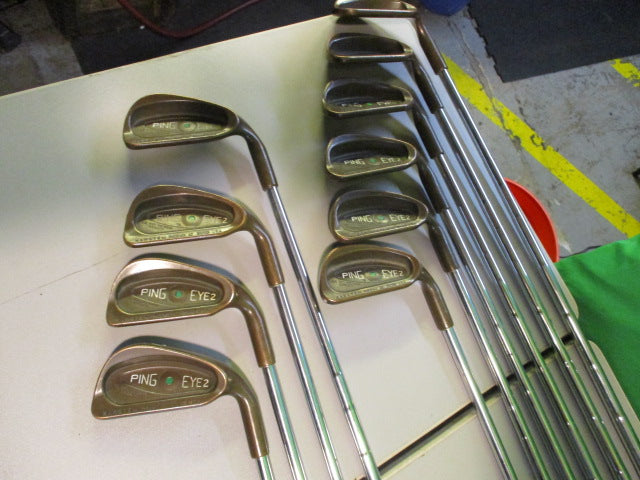 Load image into Gallery viewer, Used Ping EYE 2 Green Dot RH Beryllium IRON SET 2-PW-SW Matching Serial
