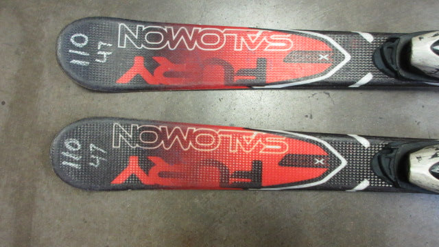 Load image into Gallery viewer, Used Salomon Fury JR 110cm Xwings V13 DB skis
