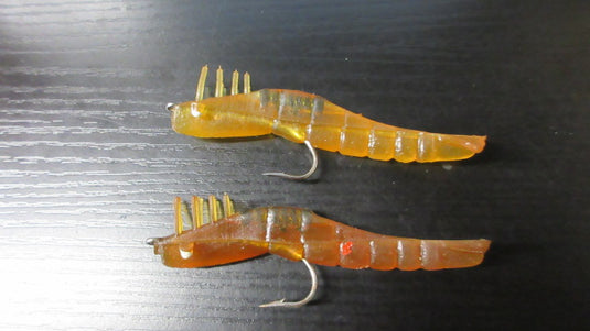 Used Orange Shrimp Fishing Tackle - 2 Shrimp