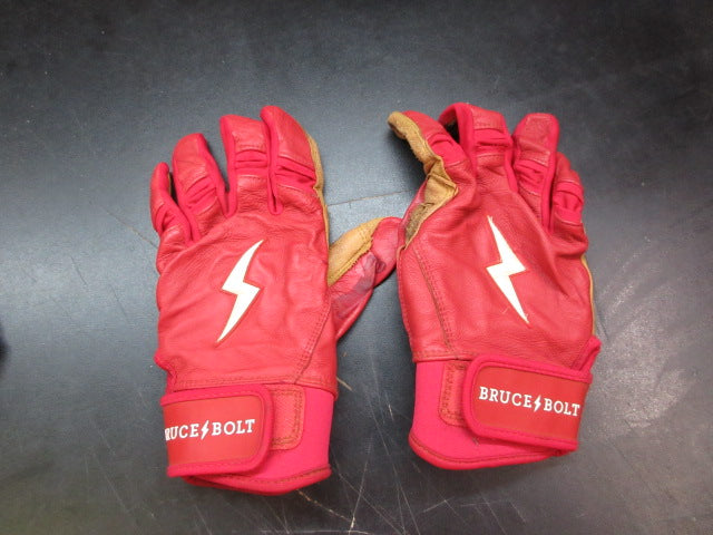 Load image into Gallery viewer, Used Bruce Bolt Premium Pro Short Cuff Batting Gloves - Size Medium *Very Used*
