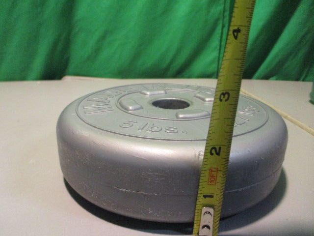 Load image into Gallery viewer, Used Standard  Plastic Weight Plate 5 lbs 2.27 Kg.
