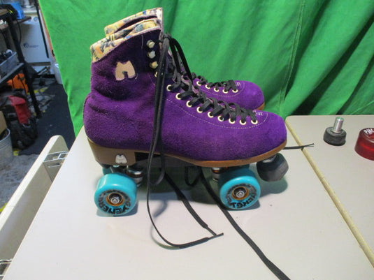 Used Riedell Quad Outdoor Roller Skates Moxi Lolly Purple Size 9