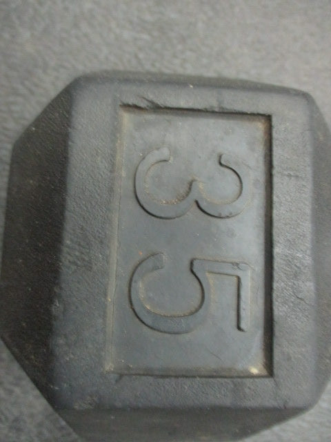 Used 35LB Rubber Hex Dumbbell