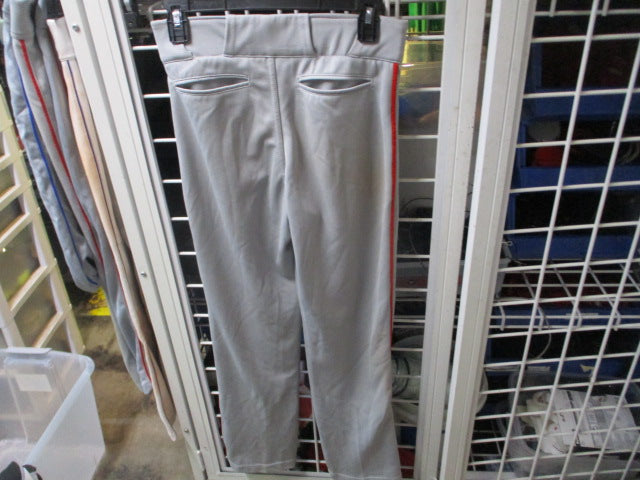 Load image into Gallery viewer, Used Champro Grey Open Bottom Baseball Pants w/ Red Piping Size Youth Large
