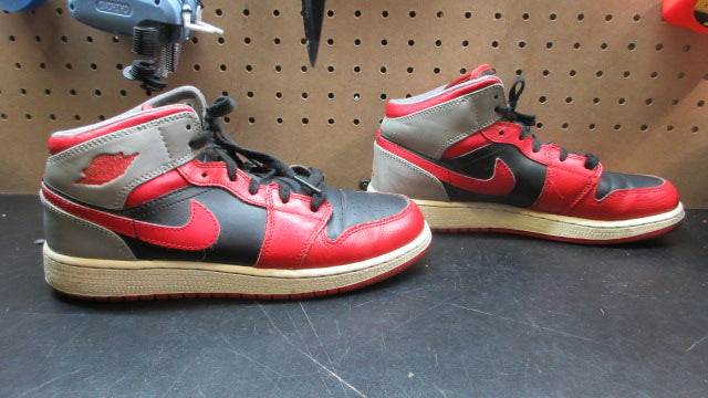 Load image into Gallery viewer, Used Nike Air Jordan 1 Mid Fire Red Cement Shoes - Size Youth 7
