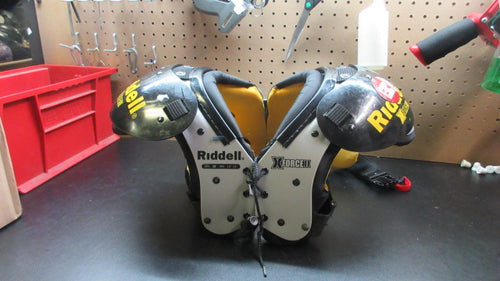 Used Riddell X Force 2 Shoulder Pads Size Youth Medium - Grey