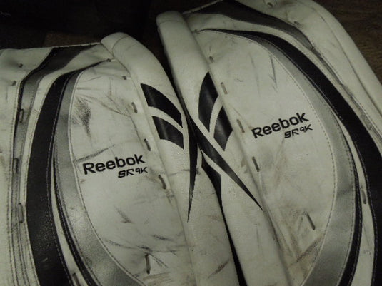 Used Reebok Lefevre Goalie Pads in White Size 35"+2