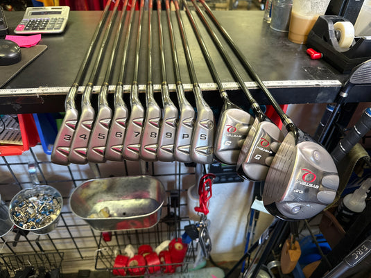 Used Custom Q System Mens Dual Power Play 12 pc Right Hand Golf Club Set