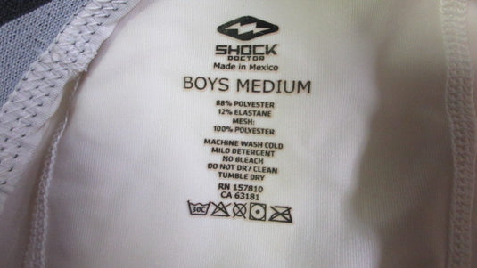 Used Shock Doctor Compression Shorts Cup Pocket Youth Medium - White