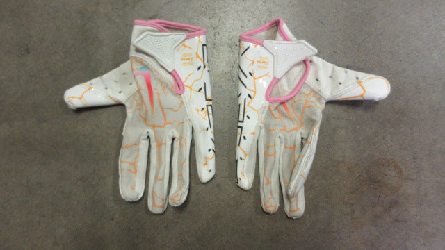 Load image into Gallery viewer, Used Nike Football Recievers Gloves Youth Small - White/ Pink
