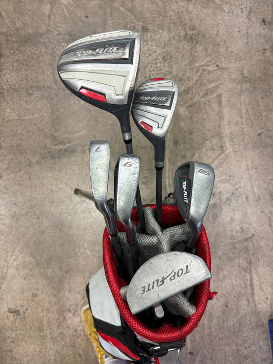 Used Top Flite Jr Golf Club Set 6 Clubs + Stand Bag