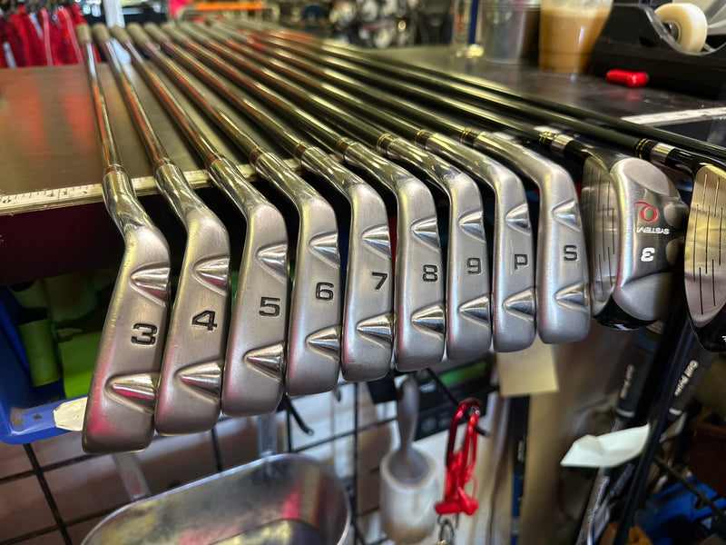 Load image into Gallery viewer, Used Custom Q System Mens Dual Power Play 12 pc Right Hand Golf Club Set
