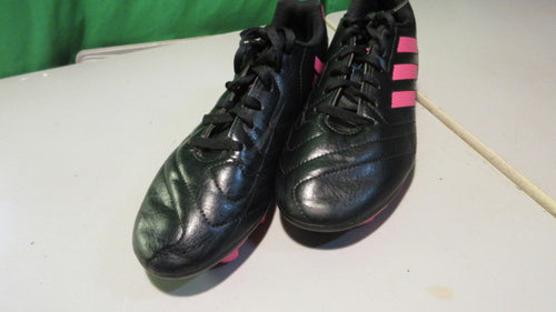 USED Adidas Goletto VII Fg J Black/Pink Soccer Shoes SZ 5.5