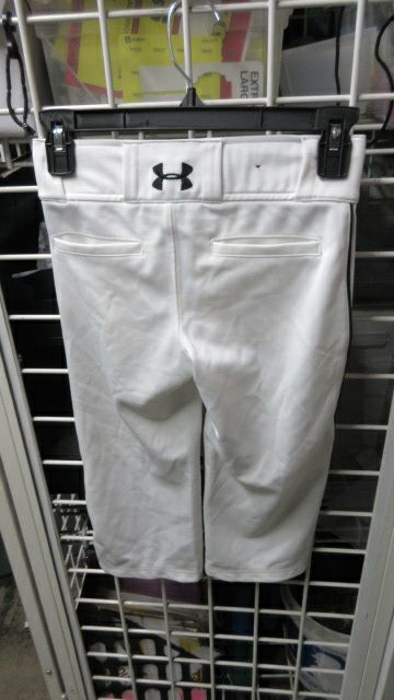 Load image into Gallery viewer, Used Under Armour White Open Bottom Pants Youth Size XS
