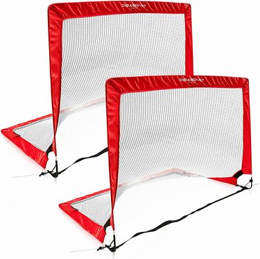 New PowerNet Soccer Popup Net Goal 4'x3' Rectangle (2 Goals + 1 Carrying Bag)