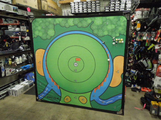 Load image into Gallery viewer, Used Battle Golf Chipping Game and Training Device Mat Stand and 11 Velcro Balls
