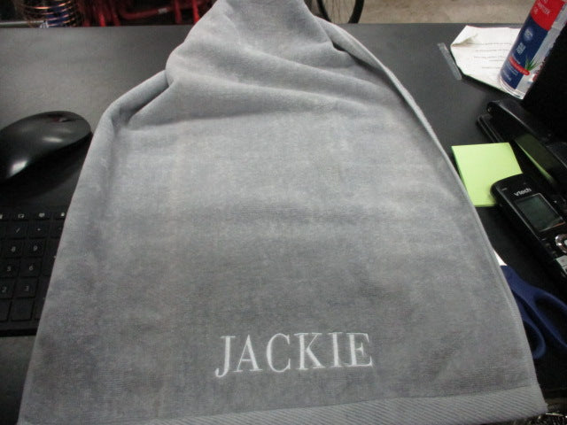 Load image into Gallery viewer, Used Grey Golf Towel &quot;Jackie&quot;
