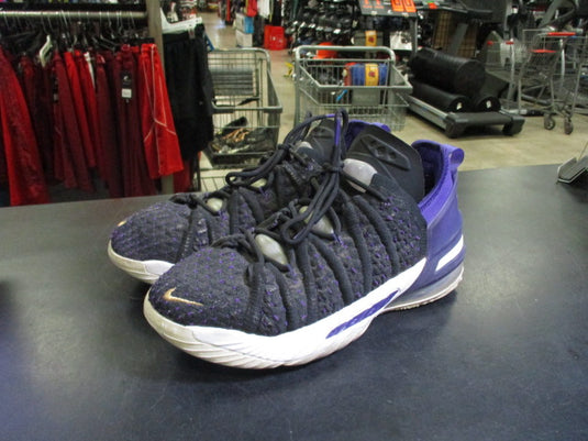 Used Nike LeBron 18 Lakers Basketball Shoe Size 5.5Y