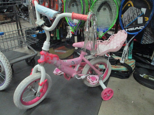 Used Disney Princess Bicycle With Training Wheels and Rear Basket 12