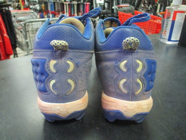 Load image into Gallery viewer, Used Under Armour Blue/White Cleats Size 5
