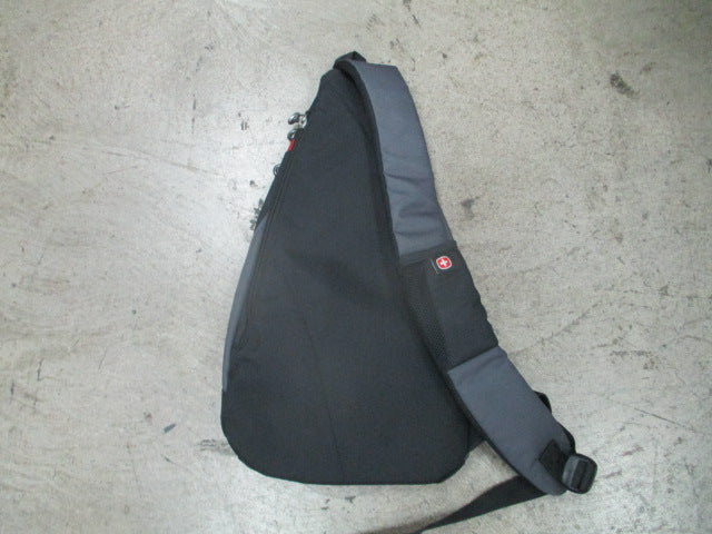 Load image into Gallery viewer, Used Swiss Black Sling Backpack
