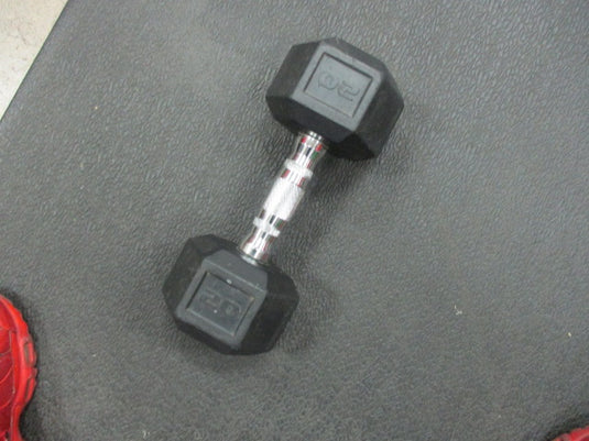 Used 20LB Rubber Hex Dumbbell