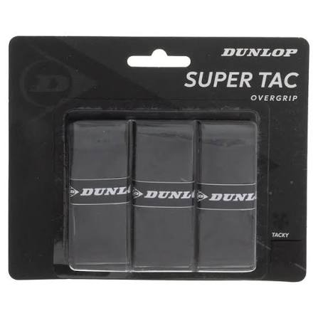 New Dunlop Super-Tac Black Racquet Overgrip - QTY 3