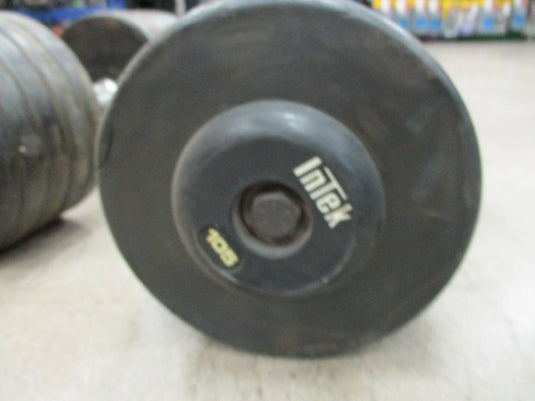 Used Intek 105 LB Rubber Dumbbell - PAIR