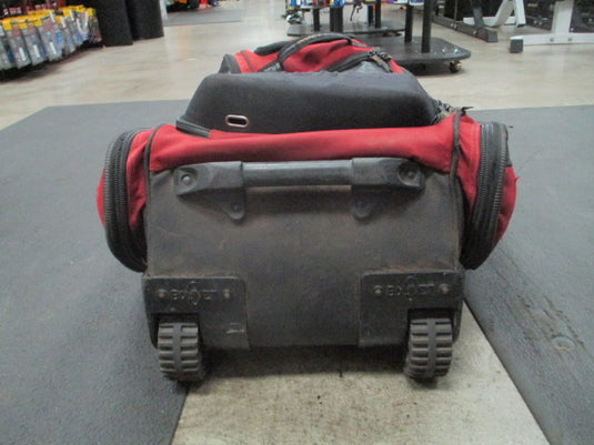 Used Bownet Red/Black Wheeled Baseball Catcher's Equipment Bag