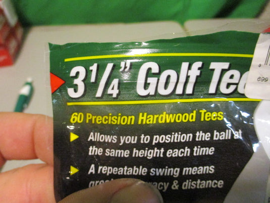 Used JTS 3 1/4 Hardwood Golf Tees - 30 Pack