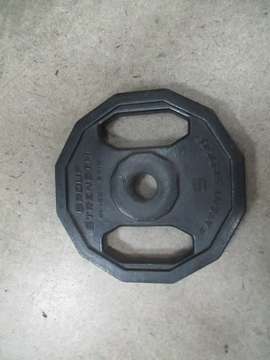 Used Group Strength Rubber Hex 5LB Standard Weight Plate