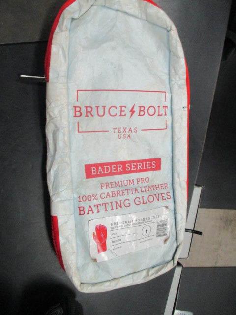 Load image into Gallery viewer, Used Bruce Bolt Pink Medium Batting Gloves Prmium Pro Long Cuff With Bag
