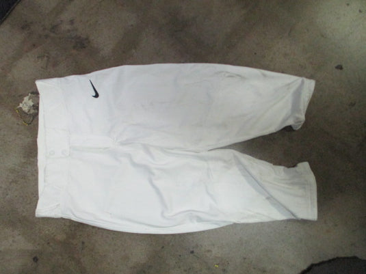 Used Nike Team Baseball Pants Elastic Bottom White Size Small