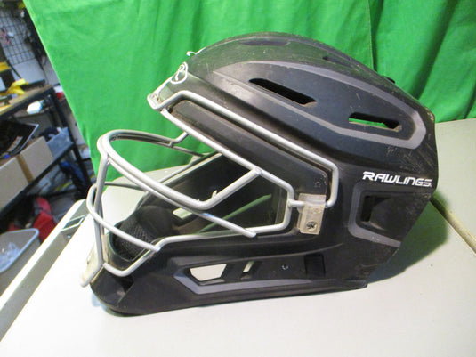 Used Rawlings REV B Size 7 1/8 - 7 1/2 Baseball Catchers Helmet Missing Chin Pad