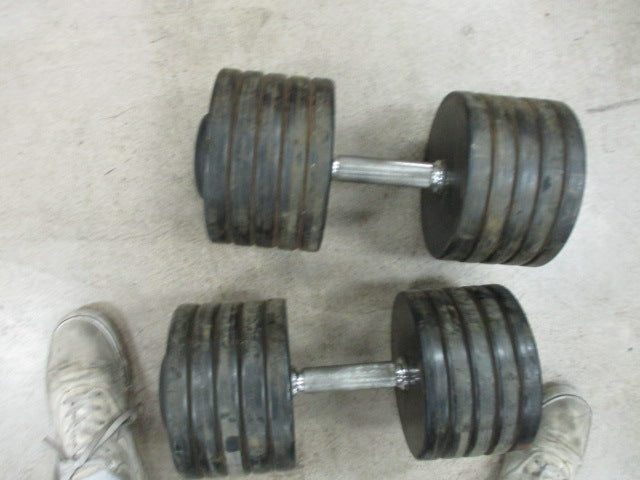 Load image into Gallery viewer, Used Intek 105 LB Rubber Dumbbell - PAIR
