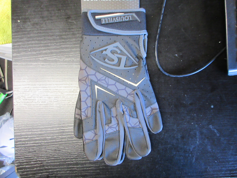 Load image into Gallery viewer, New Louisville Slugger Genuine V2 Batting Gloves - Size Youth Med - Black
