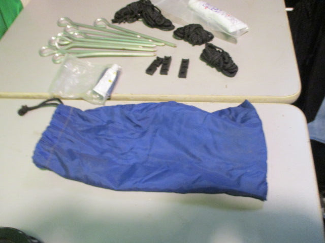 Load image into Gallery viewer, Used Blue Bag of  Tent Stakes Seam Sealant rope and Adjusters
