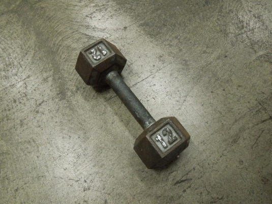Used Cast Iron Hex 12 lb Dumbbell