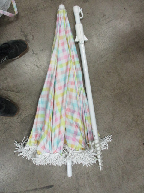 Load image into Gallery viewer, Used Stoney Clover 6Ft Sand Umbrella with ground Stake
