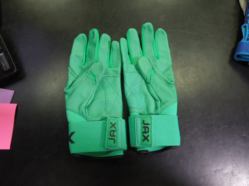 Load image into Gallery viewer, Used Jax Strap Cuf Batting Gloves in Green Size Medium
