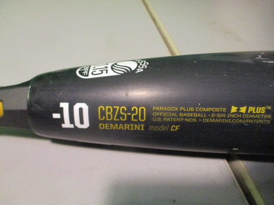 Used Demarini CF Zen (-10) 30" USSSA Baseball Bat
