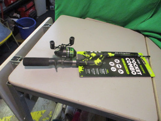 Profishiency Micro Green Splat Pocket Youth - 30in Fishing Pole Combo