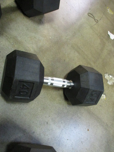 Used 40 LB Rubber Hex Dumbbell