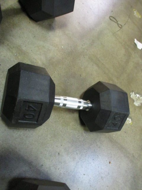 Used 40 LB Rubber Hex Dumbbell