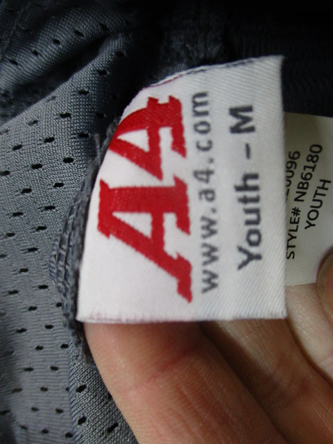 Used A4 Grey Football Pants w/ Pads Size Youth Medium