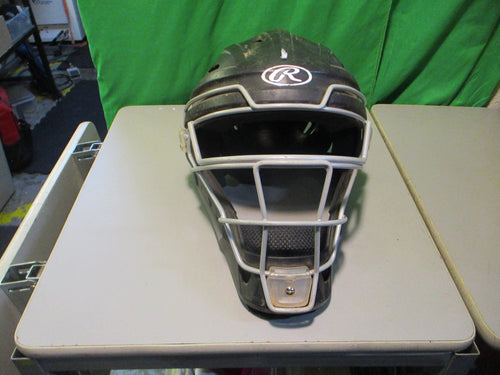 Used Rawlings REV B Size 7 1/8 - 7 1/2 Baseball Catchers Helmet Missing Chin Pad