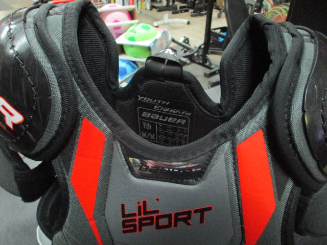 Load image into Gallery viewer, Used Bauer Lil Sport Hockey Shoulder Pads Size Youth Medium
