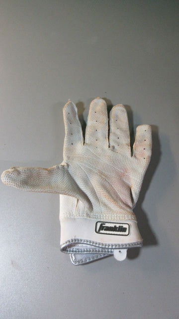Load image into Gallery viewer, Used FRANKLIN 1 Size Fits All White Batting Gloves
